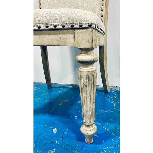 2020s Transitional French Style Linen Dining Chairs Set of 4 For Sale - Image 5 of 10