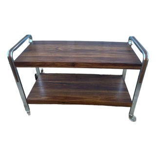 Mid-Century Modern Two-Tier Rolling Utility Cart For Sale
