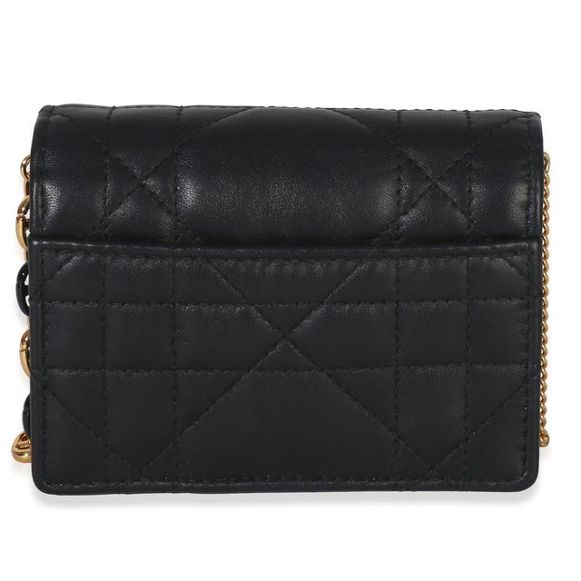 Christian Dior Black Macrocannage Calfskin Micro Miss Caro Chain Bag For Sale - Image 4 of 9