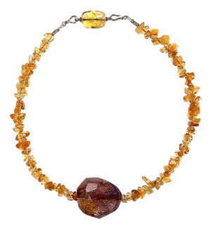 Ajd 16 Inch Citrine Necklace With Large Ametrine Focal