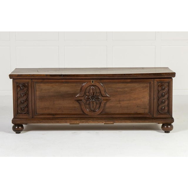 Italian Walnut Coffer, 18th Century For Sale - Image 3 of 7