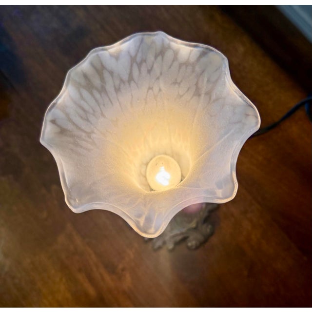 Late 20th Century Meyda Art Nouveau Tiffany Pond Lily Accent Lamp For Sale - Image 5 of 12