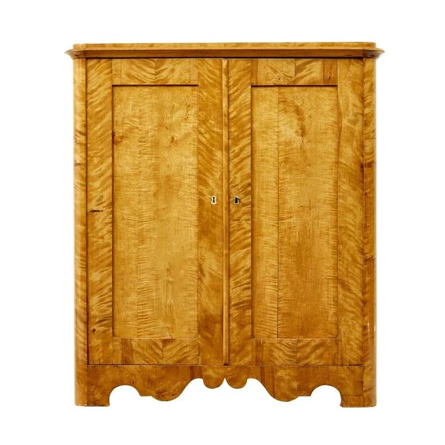 Wood 19th Century Swedish Birch Cupboard, 1860s For Sale - Image 7 of 11