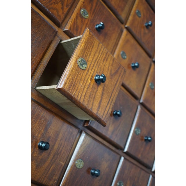 Wood Large Dutch Oak Apothecary Cabinet, 1920s For Sale - Image 7 of 18