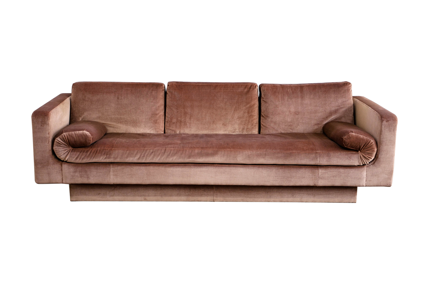 Vintage Baker Sofa In Blush Pink Velvet Chairish