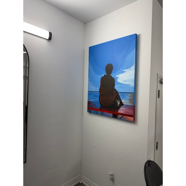 Emmanuel Akolo, Waiting For Tomorrow, 2025 Oil on canvas 36 × 48 × 1.5 in Unique work Includes a Certificate of...