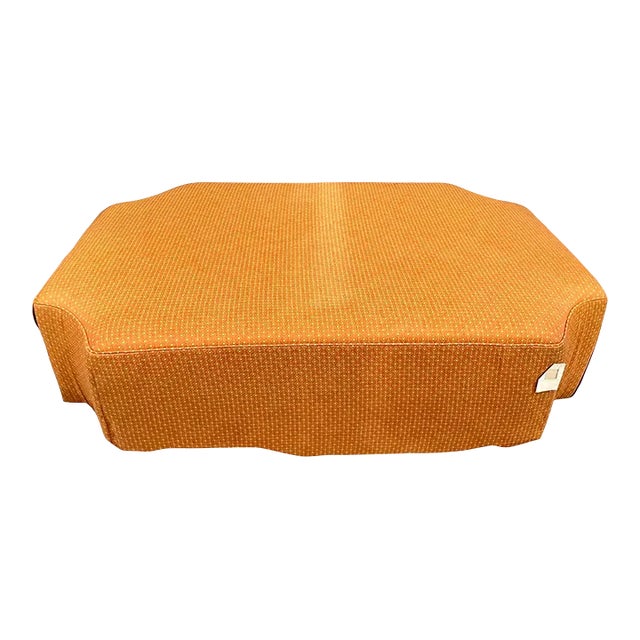 Century Ottoman in Textured Woven Fabric For Sale