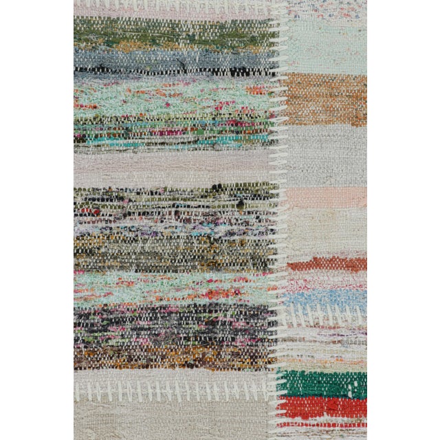 Modern Rug & Kilim’s Modern Patchwork Kilim in Beige With Multicolor Striped Pattern For Sale - Image 3 of 7
