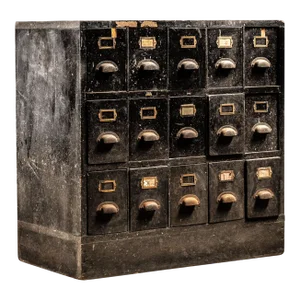 1930s Vintage Industrial 15 Drawer Parts Cabinet in Black