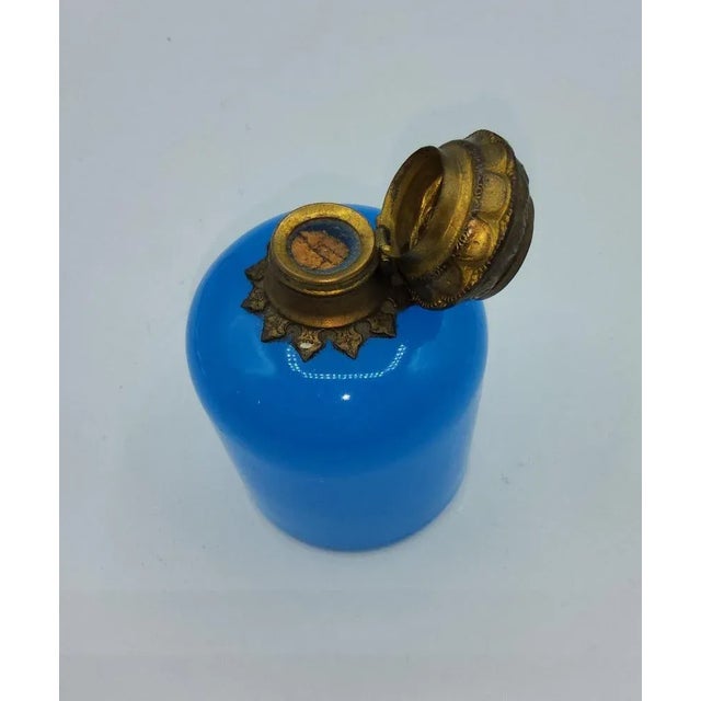 Glass 19th Century French Opaline Glass Perfume Bottle with Miniature Top For Sale - Image 7 of 9