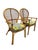 Set of 2 1980s Vintage Bamboo Rattan Side Chairs With Custom Upholstered Seats For Sale - Image 4 of 5