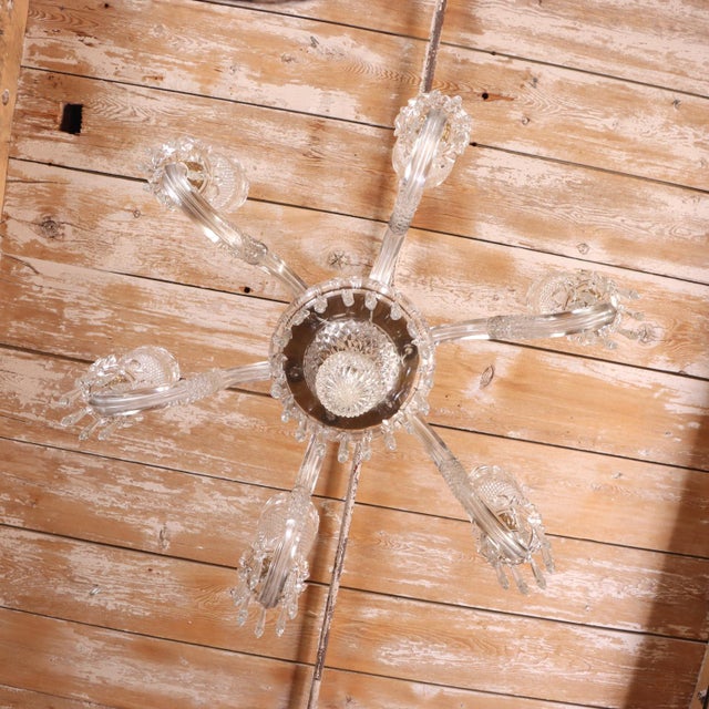 An Osler Style Cut Glass Six-Arm Chandelier, C. 1900. For Sale - Image 10 of 10