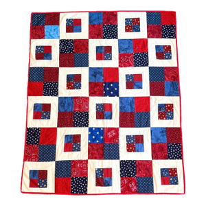 Vintage Handmade Americana Patchwork Quilt by Piedmont Quilters Guild