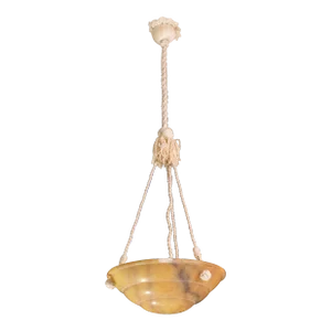 1940s Orange Alabaster Pendant, Art Decò