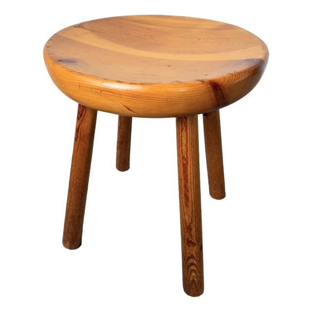 Pine Stool attributed to Charlotte Perriand for Les Arcs, 1960s For Sale