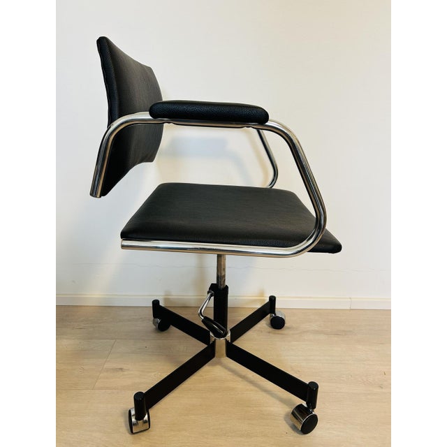 Fully Kovona Black Office Armchair, Czechoslovakia, 1970s For Sale - Image 6 of 10