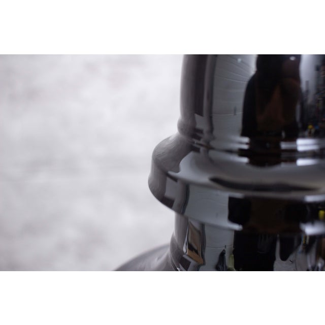 Industrial Enamel Ceiling Lamp in Black, 2000s For Sale - Image 4 of 7