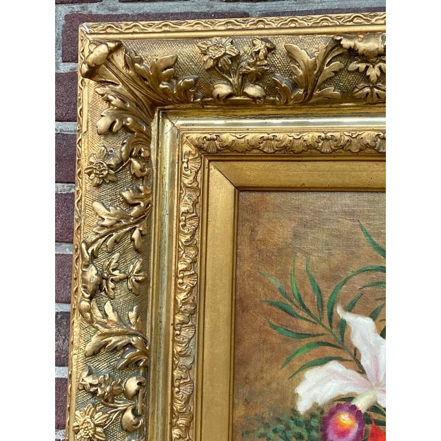 19th Century Late 19thC Cussenneers Floral Oil Painting Frame For Sale - Image 5 of 17