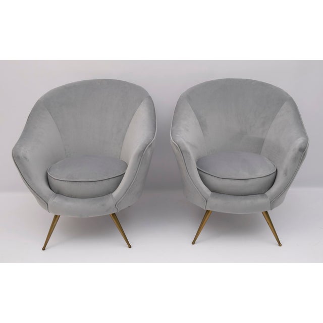 Mid-Century Modern Velvet Chairs by Federico Munari, Italy, 1950s, Set of 2 For Sale - Image 9 of 9