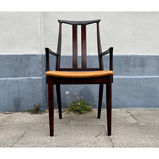 Scandinavian Modern Mahogany and Leather Armchair from DOF, 1970s For Sale - Image 14 of 16