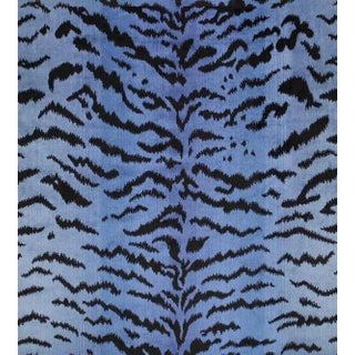 The House of Scalamandré Tigre Fabric, Blues & Black For Sale