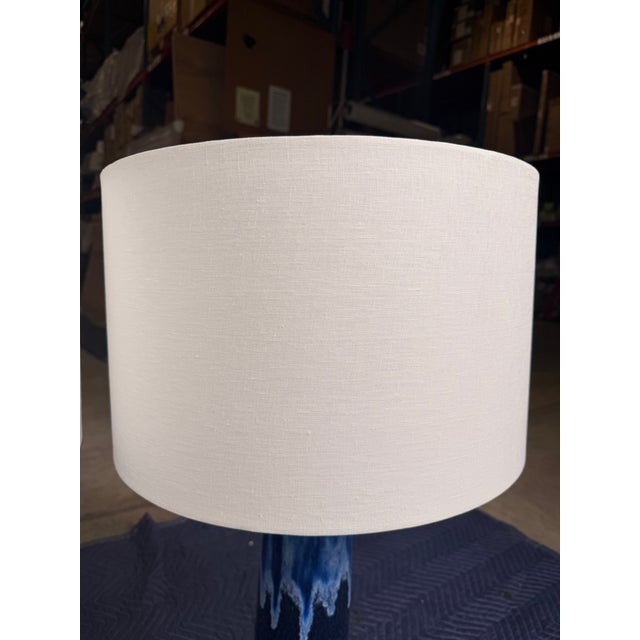 Currey & Company Currey & Co. Blue Ceramic Table Lamp For Sale - Image 4 of 6