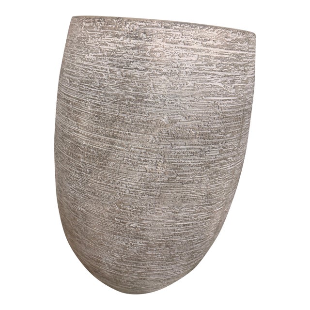 West Elm Curved Round Indoor/Outdoor Planter For Sale
