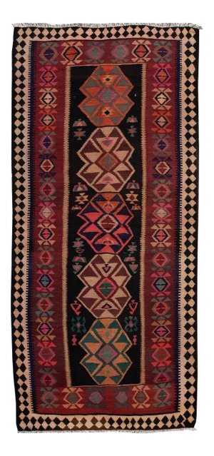 Mid-20th Century Vintage Kilim Runner Rug 5' 1" X 12' 2''.