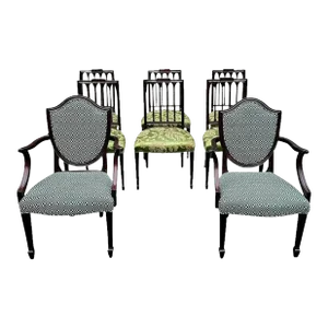 Late 20th Century Baker Furniture Historic Charleston Russell Dining Chairs- Set of 8