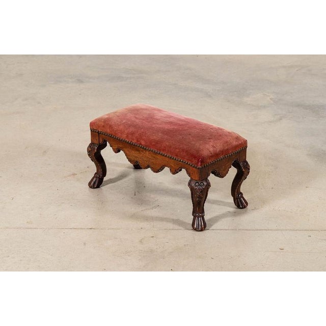 Wood 19th Century Queen Anne English Walnut Stool, 1870 For Sale - Image 7 of 15