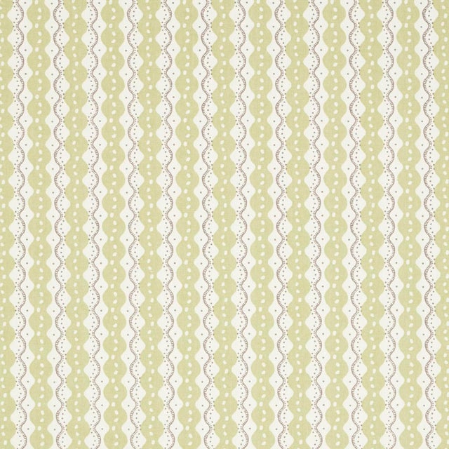 Contemporary SAMPLE - Schumacher x Neisha Crosland Centipede Stripe Fabric In Pea For Sale - Image 3 of 4