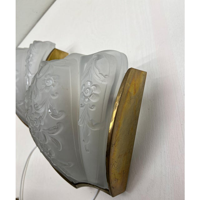 Art Deco Style Brass and Glass Wall Lamps, France, 1940s, Set of 2 For Sale - Image 10 of 18