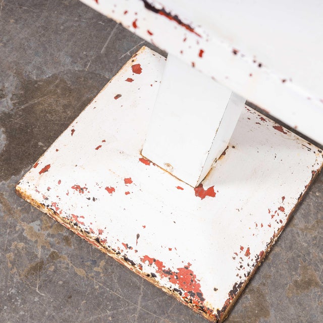 1960s French Square Outdoor Dining Table with White Square attributed to Tolix, 1960s For Sale - Image 5 of 7