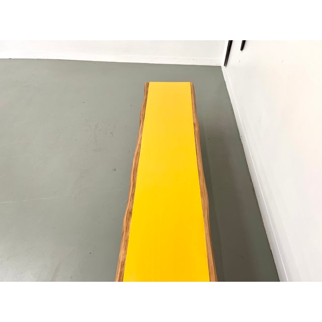 Brutalist Bench with Yellow Pop Seat, 1960s For Sale - Image 10 of 16