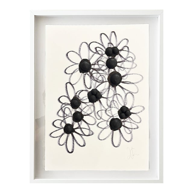 "Eleven Daisies" Original Mixed-Media Painting by Jake Poser, Framed For Sale