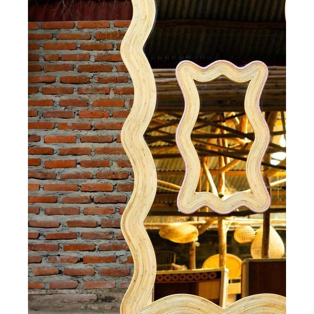 Sonoma Mirror in Rattan with Samuel & Sons Piping by Popus Editions For Sale - Image 4 of 6