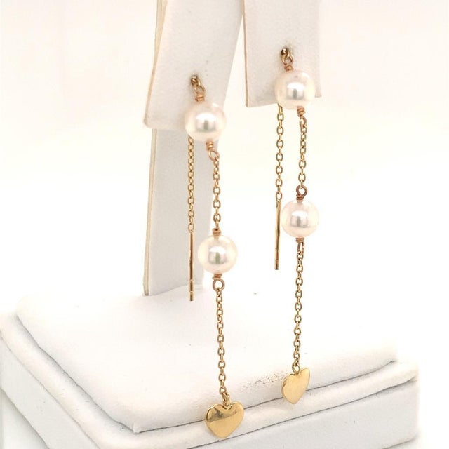 Akoya Pearl Earrings 14k Yellow Gold Certified For Sale - Image 10 of 16