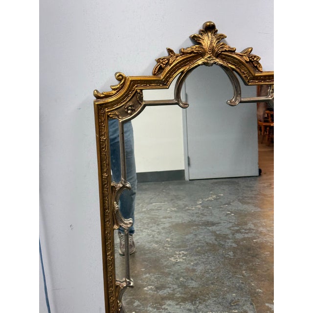 Louis XV Style Gilt Baroque Wall Mirror, Vintage For Sale - Image 10 of 12