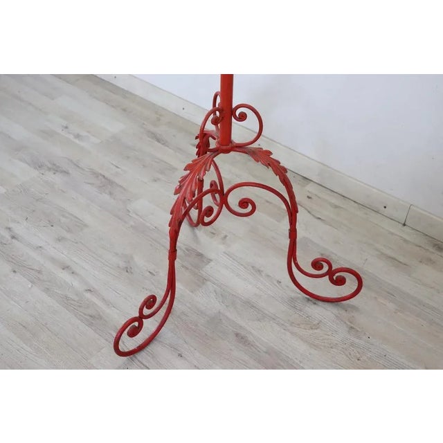 1930s Red Lacquered Iron Clothes Rack, Early 20th Century For Sale - Image 5 of 7