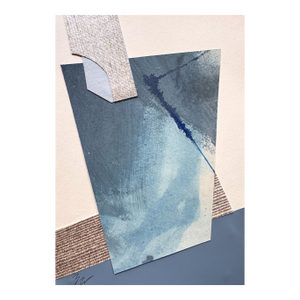 "Im Blue 3" Original Mixed-Media Collage on Paper by Zac Woodiel