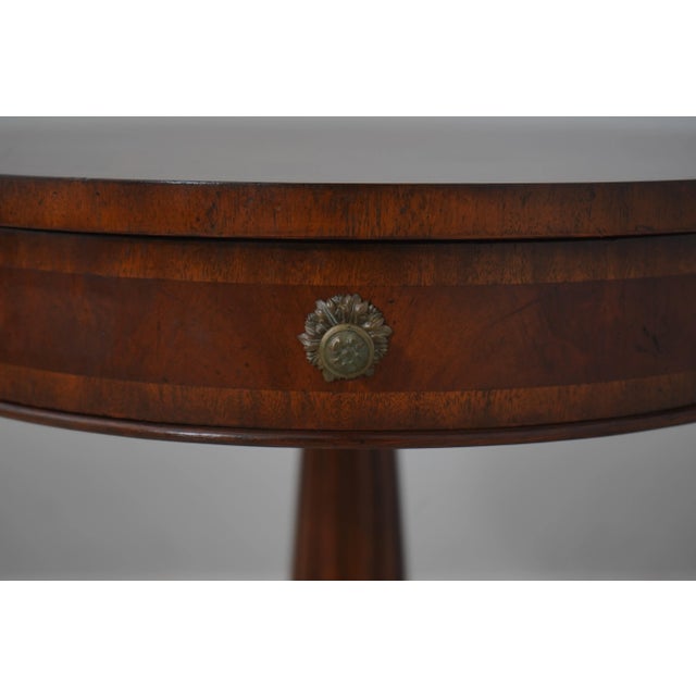 Maitland Smith Clover Top Mahogany Drum Table For Sale - Image 9 of 12