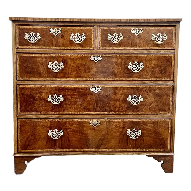 Mid-18th Century English Burl Walnut Chest of Drawers For Sale