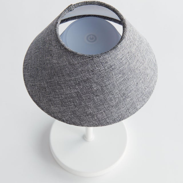 2020s Alluna Cordless Led Lamp 10" - Gray Linen Shade/White Base For Sale - Image 5 of 11