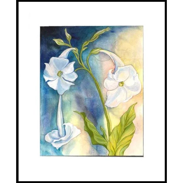 Contemporary Floral Original Painting, "Nicotiana I" Contemporary Expressionist Style Botanical Oil Painting For Sale - Image 3 of 7