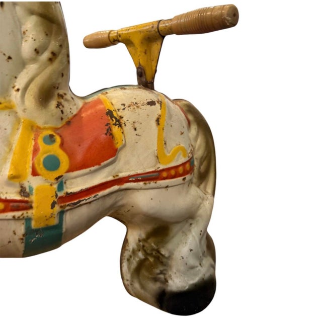 Metal Vintage Mobo Tinplate Rocking Horse Produced by D. Sebel & Co. In England For Sale - Image 7 of 10