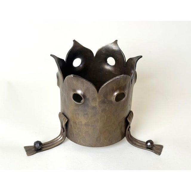 Hand-Hammered Brass Ceiling Light, 1960s For Sale - Image 6 of 18