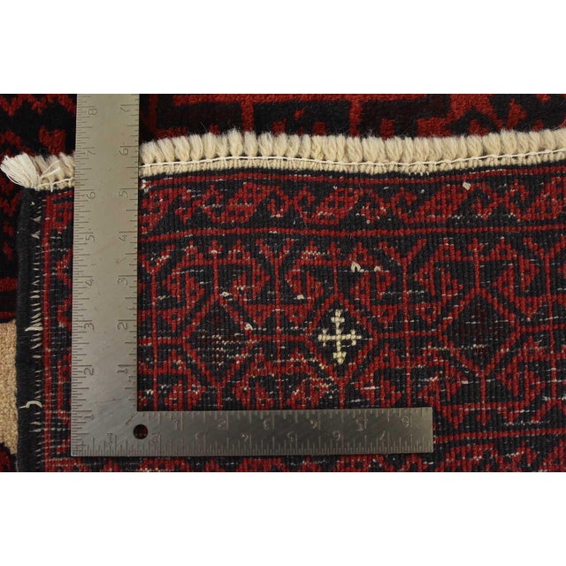 Baloch Rug 3’2” X 5’6” Ivory Wool Vintage Tribal Hand-Knotted Oriental Carpet For Sale - Image 12 of 12