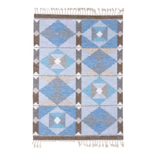 Mid 20th Century Swedish Rollakan Rug 6.7x4.8 For Sale