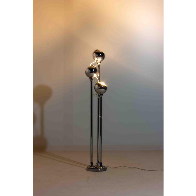 Silver Chrome Floor Lamp with Adjustable Metal Ball-Shaped Lights, Italy, 1970s For Sale - Image 8 of 11