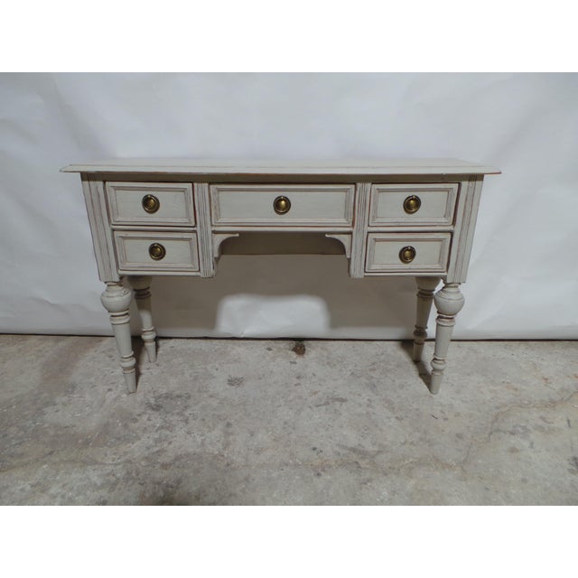 1900 - 1909 Swedish Gustavian Style 5 Drawer Console Table For Sale - Image 5 of 11